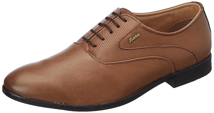 Bata Millan E Men Formal Lace-up Shoes in TAN