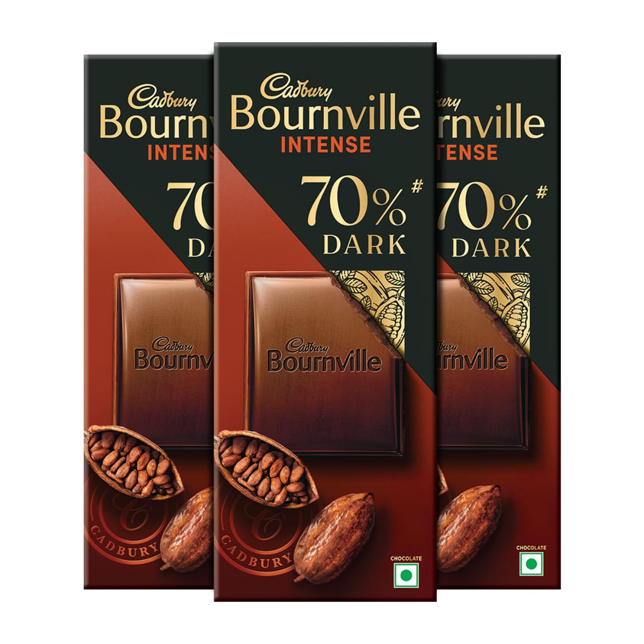 Cadbury Bournville Dark Chocolate(Pack of 3, 80g)