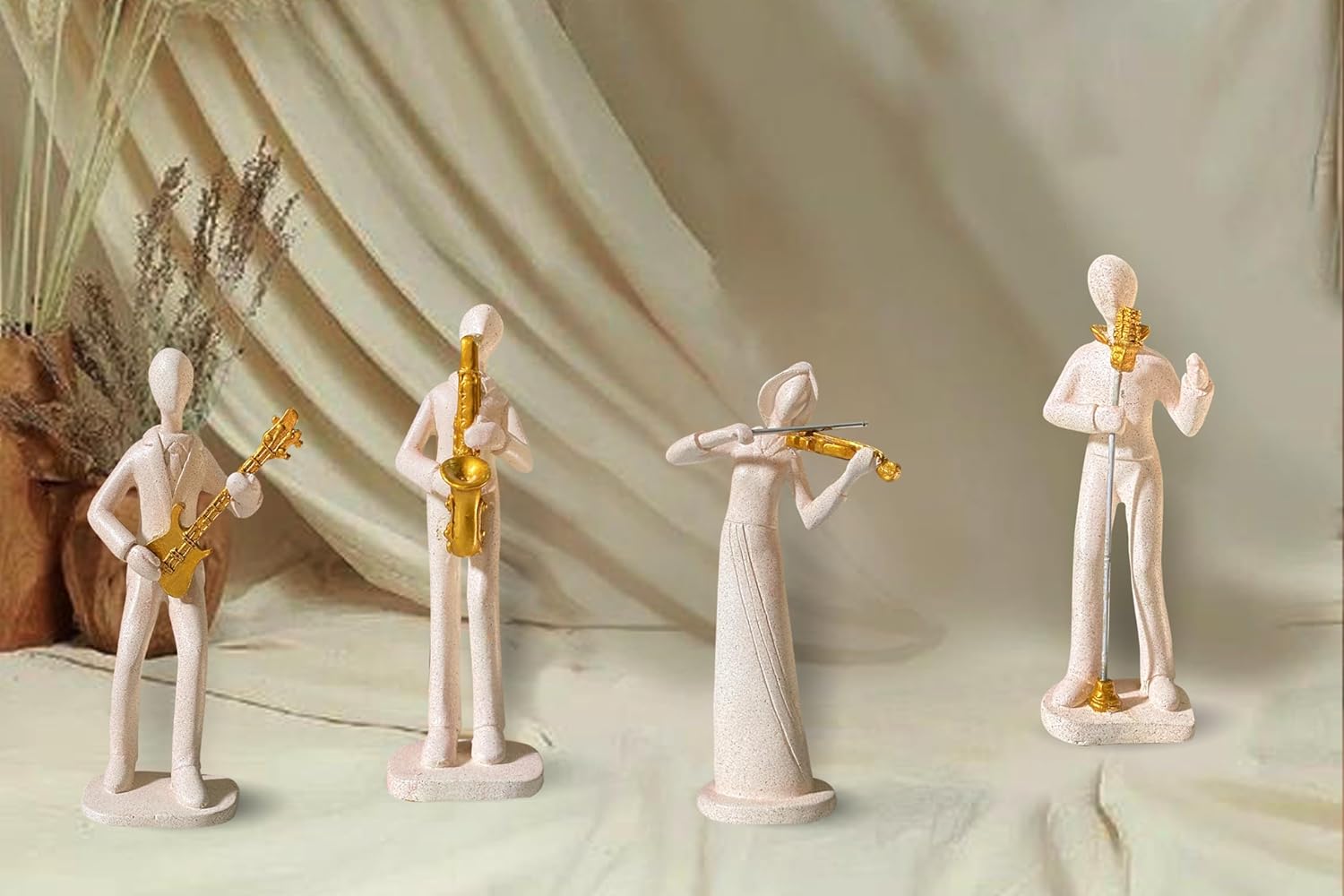 Xtore  Stone Finish Musician Male & Female Statue
