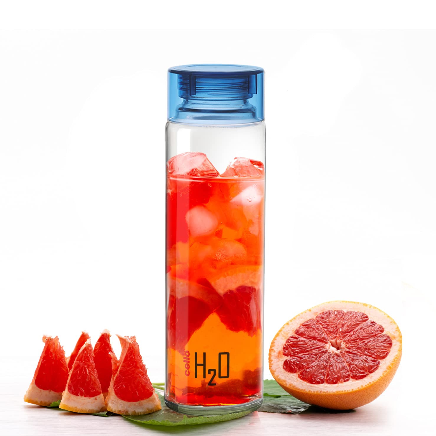 CELLO H2O Glass Fridge Water Bottle with Cap